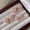 Pink Pearl Stud Earrings For Beauty Women Simple Elegance Light Luxury Ear Accessories  Party Jewelry Gifts