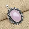 Розовый халцедон драгоценный камень стерлингового серебра 925 пробы Необычный кулон овальной формы для подарков