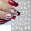 Flowers Nails Art Stickers White Floral Petal Leaf Sliders For Nails Wedding Design DIY Manicure Decoration