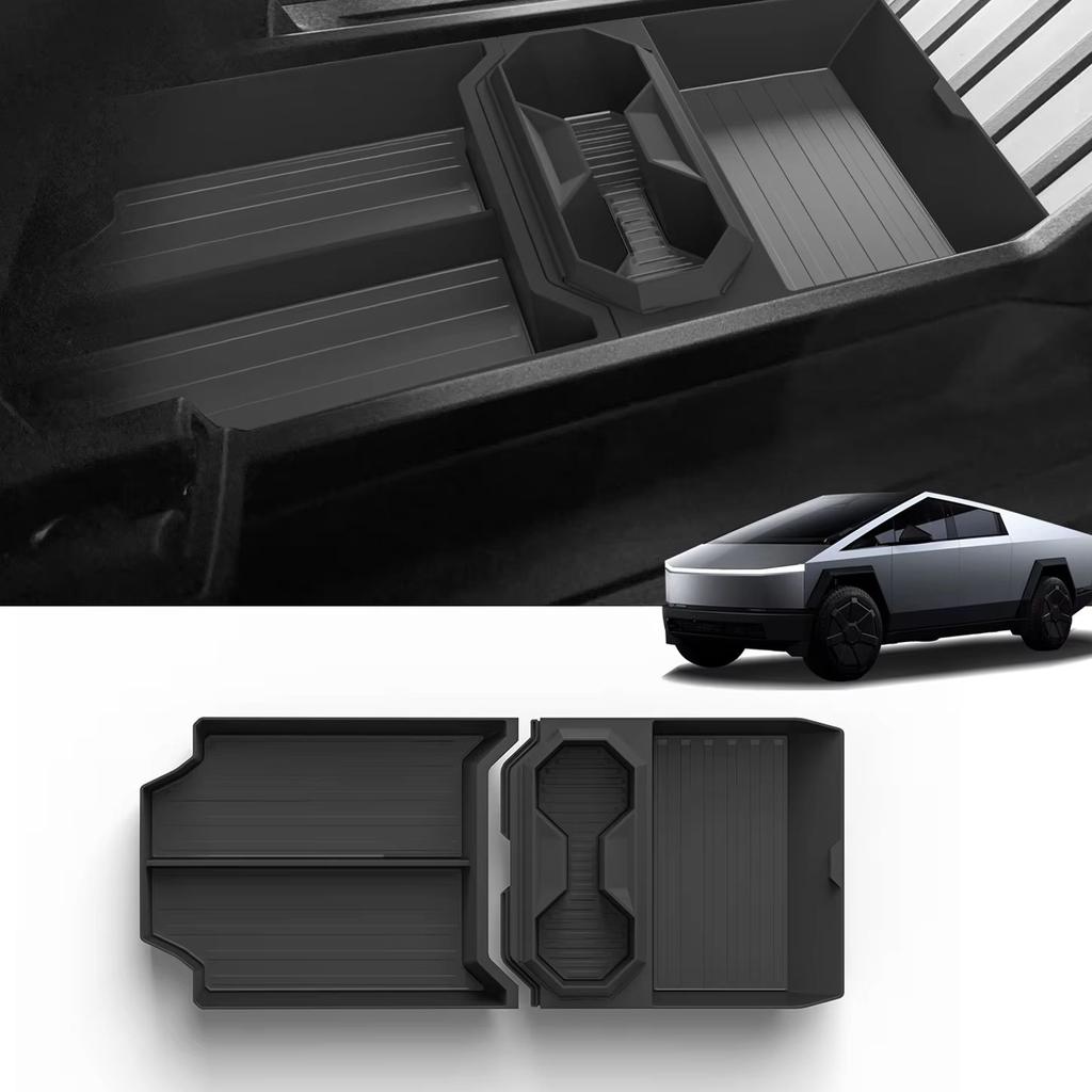 Center Console Lower Storage Box for Tesla Cybertruck 2025 2025 Car Accessories Drinks Holder Tray Organizer Tidying