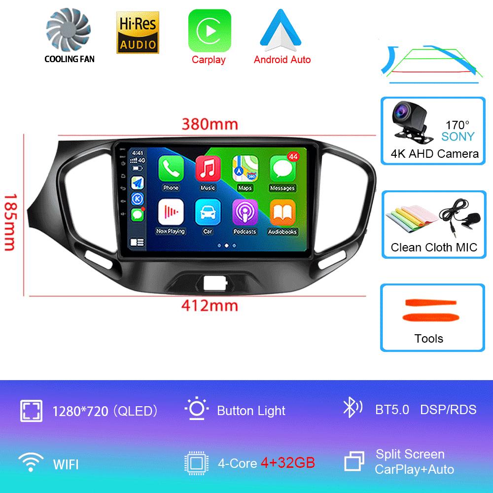 Для LADA Vesta Cross Sport 2015-2019 Беспроводная Carplay стереосистема с экраном 2DIN, Android 14, автомобильное радио, мультимедиа, навигация 4G