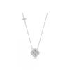 Womens Clover Necklace Shiny Zirconia Choker Luxury Sweet Minimalist Jewelry