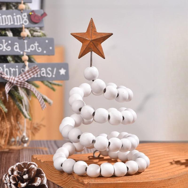 Adjustable and Stretchable Beaded Christmas Tree Model Decoration, with Star Top Decoration, Christmas and New Year Gifts