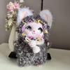 Soft Vinyl Face Rabbit Plush Keychain Fluffy Plush Bunny Doll Pendant  Gift for Friends