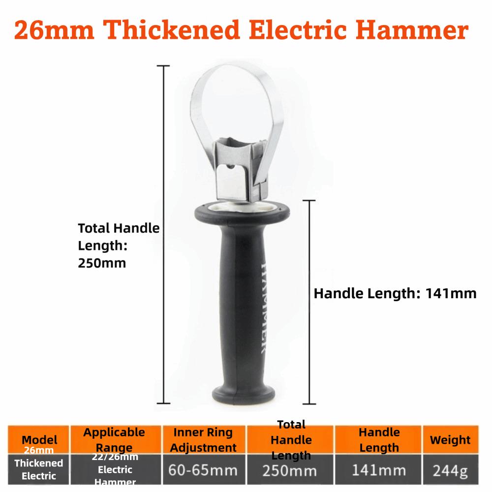 Adjustable Front Impact Drill Handle 60-65 mm Clamping Range Angle Grinder Accessory Power Tools