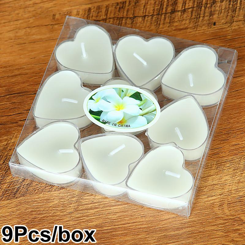 9Pcs/Box Box-Packed Romantic Love Candle Small Candle Confession Candlelight Heart-Shaped Aromatherapy Propose Valentine's Day