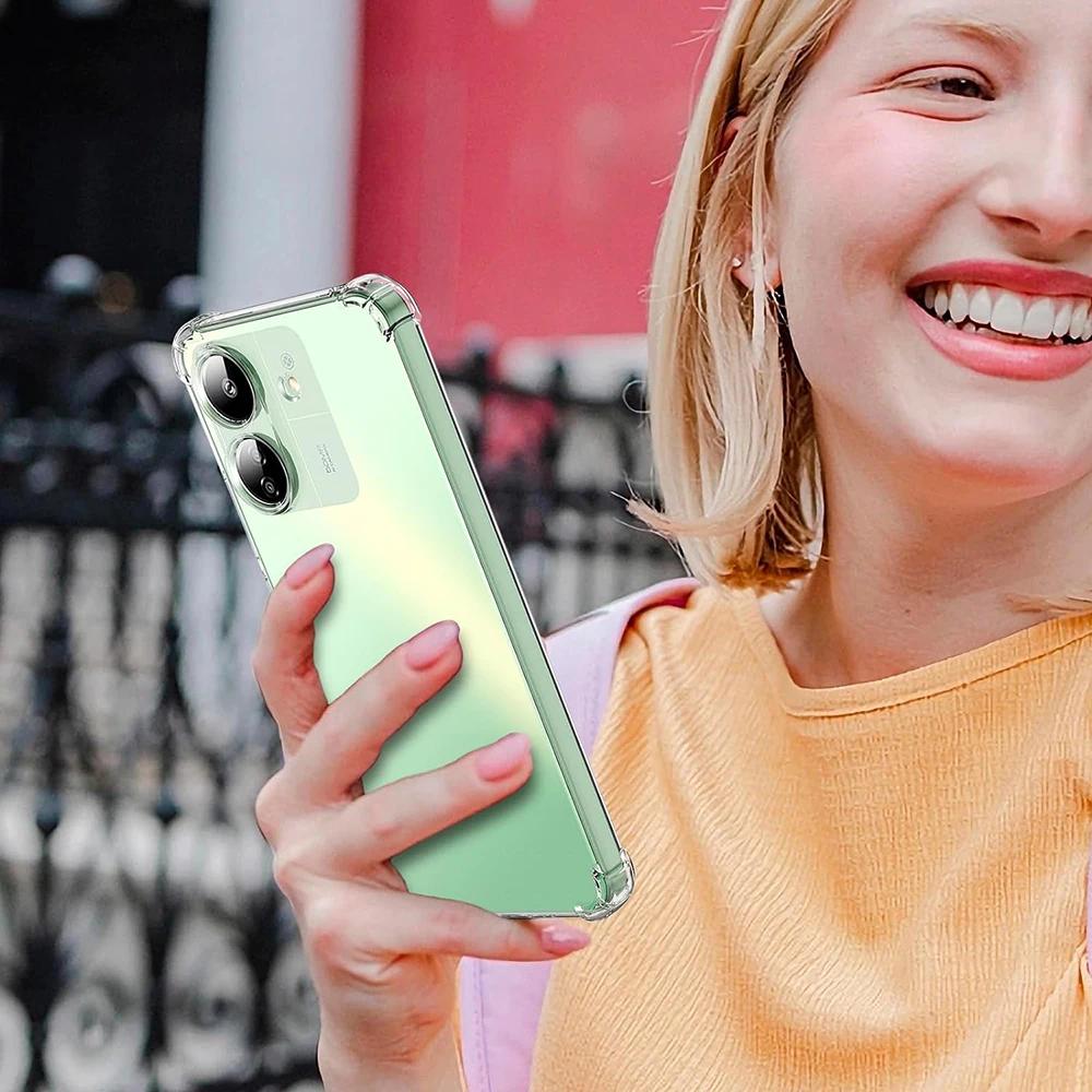 Противоударный прозрачный силиконовый чехол для Xiaomi Redmi 13C 12C 13 4G 5G Мягкий ультратонкий прозрачный мягкий ТПУ задняя крышка Fundas Shell
