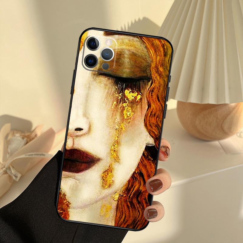 Чехол для телефона Gustav Klimt Kiss Art для iPhone 14 16 15 11 12 13 17 Pro Max 13 mini 15 16 Plus 16e 17 Air Cover Funda