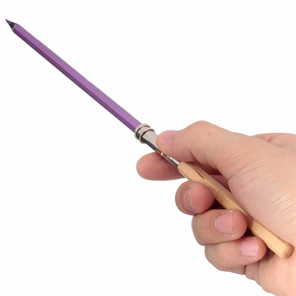 5/10PCS New Useful Adjustable Pencil Extender Art Write Tool Wooden Pen Holder Sketch Writing