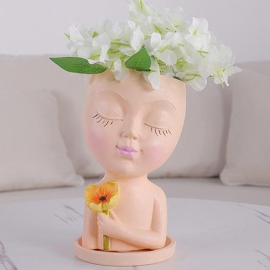 Творческий цветочный горшок из смолы, стабильное основание, устойчивый к коррозии, декоративный