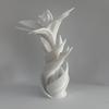3D-печатная скульптура цветка лилии, Современное переплетенное белое цветочное искусство, Уникальный подарок на свадьбу и годовщину для пары, Элегантный домашний декор для гостиной,