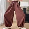 Женские хлопково-льняные спортивные штаны Свободные Летние брюки-фонарики из тонкого ледяного шелка Повседневные Солнцезащитные Японские брюки широкого кроя Yamamoto