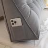 Removable & Washable Leather Velvet Triangle Headboard Cushion Pillow with Soft Lumbar Backrest for Sofa and Dormitory