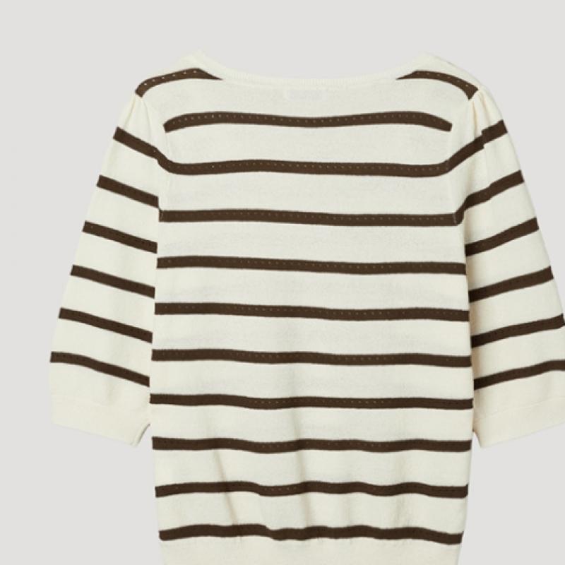 [shs Miss] Square Neck Stripe Knit Sskpop22240