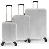 Набор чемоданов из 3 предметов ABS, серебристый 16430