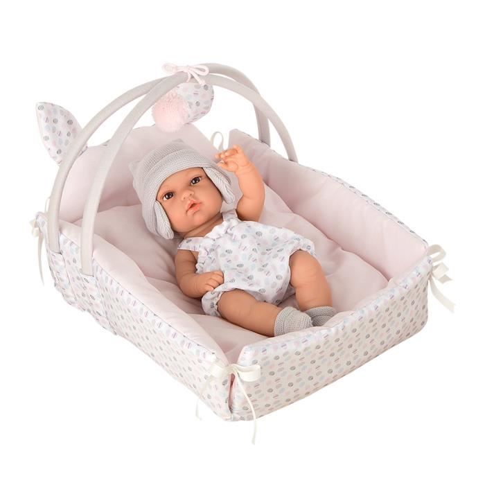 Poupée - ELEGANCE - NATAL - 33 cm - Berceau assorti - Tétine incluse