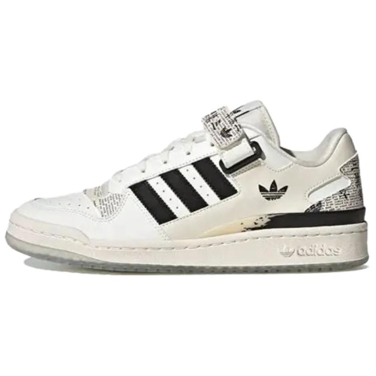 adidas Originals Forum Low Каллиграфия Удобные Низкие Кеды для Скейтбординга Унисекс Кроссовки Черный Белый IG2998