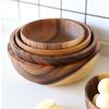 Kitchen Tools Wooden Bowl Household Round Wooden Fruit Salad Bowl Tableware Bowl Basin Container Kitchen Tool