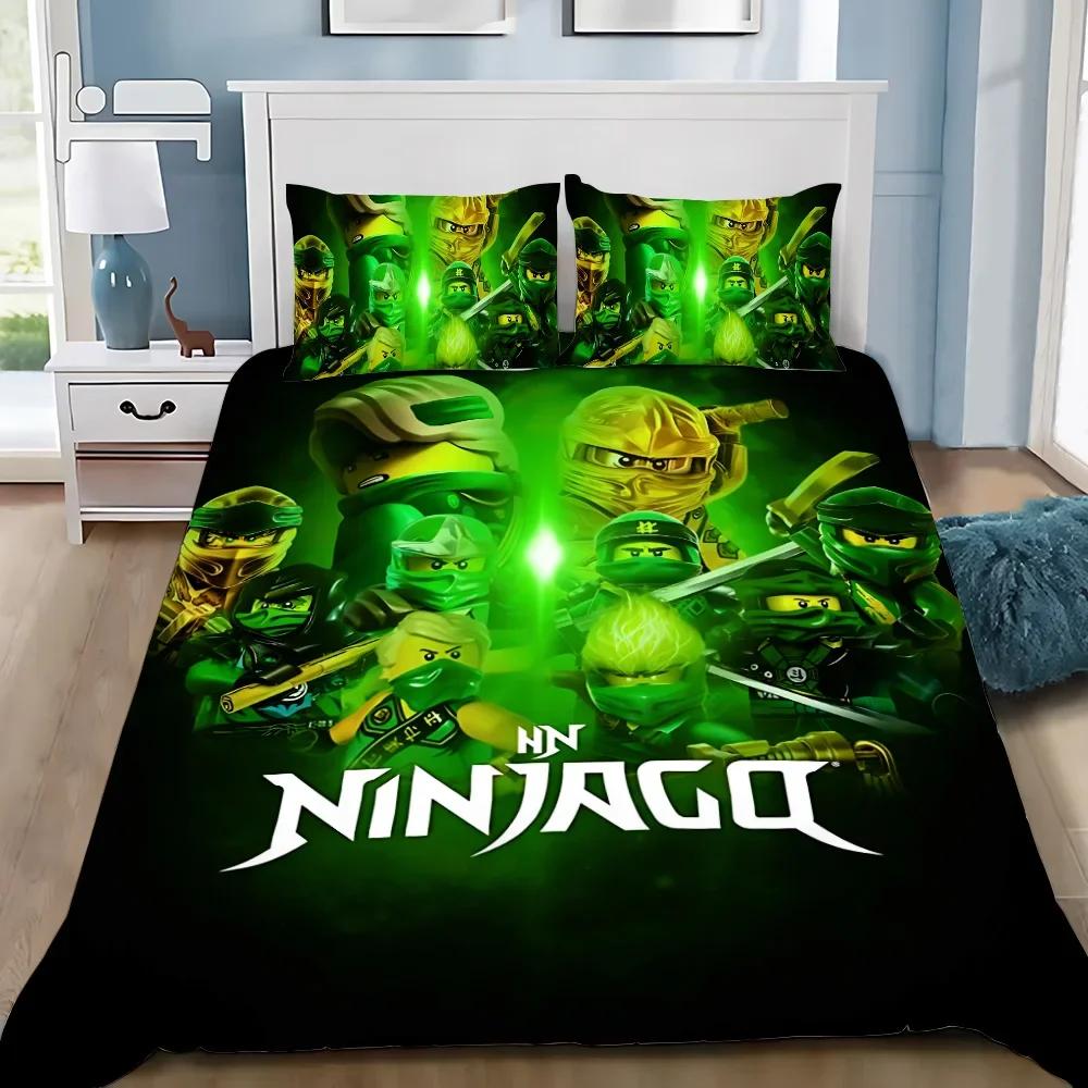 Постельное белье с наволочками из мультфильма Ninjago для детей - Доступно в односпальном, полуторном и двуспальном размерах