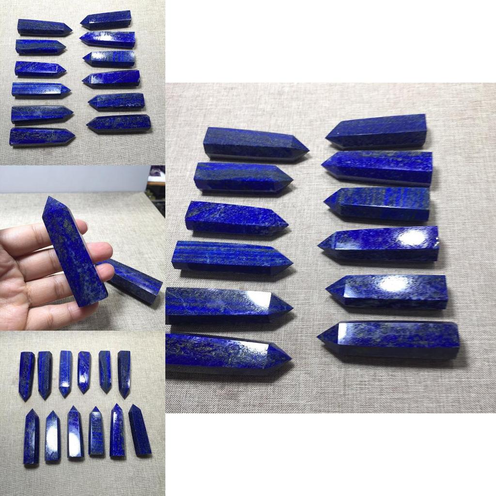 Natural Rock Lapis Lazuli Quartz Crystal Stone Point Healing Wand Dark Blue Gift Unique And Educational Healing Crystal