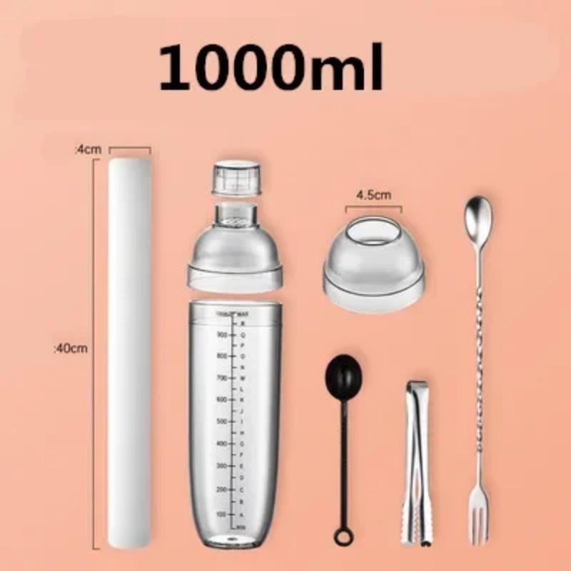 Пластиковый шейкер для коктейлей мартини 350 мл/530 мл/700 мл/1000 мл Миксер для винных напитков, винный шейкер, чашка для миксера для напитков, барная утварь, барный инструмент boston