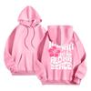 Women's Fashion Long Sleeve Sweatshirt Letter Printed Hooded Drawstring Pullover Oversized Pocket Sweatshirt Top