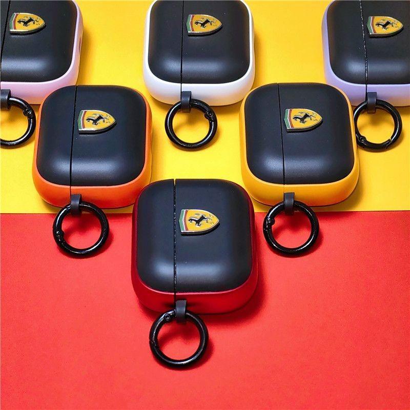 For Ferrari Two-color AirPods 1/2/3/4/5 Generation Apple Wireless Bluetooth Earphone Protective Case Pro2 Headphone Accessory HS9