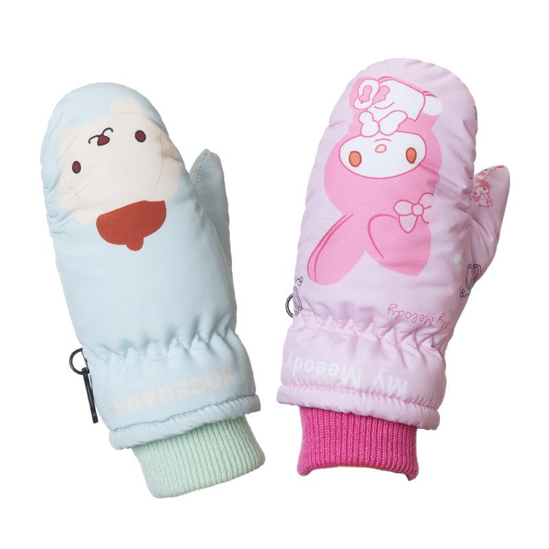 Бархатные лыжные перчатки: Нескользящие, теплые и толстые для детей 2-5 лет