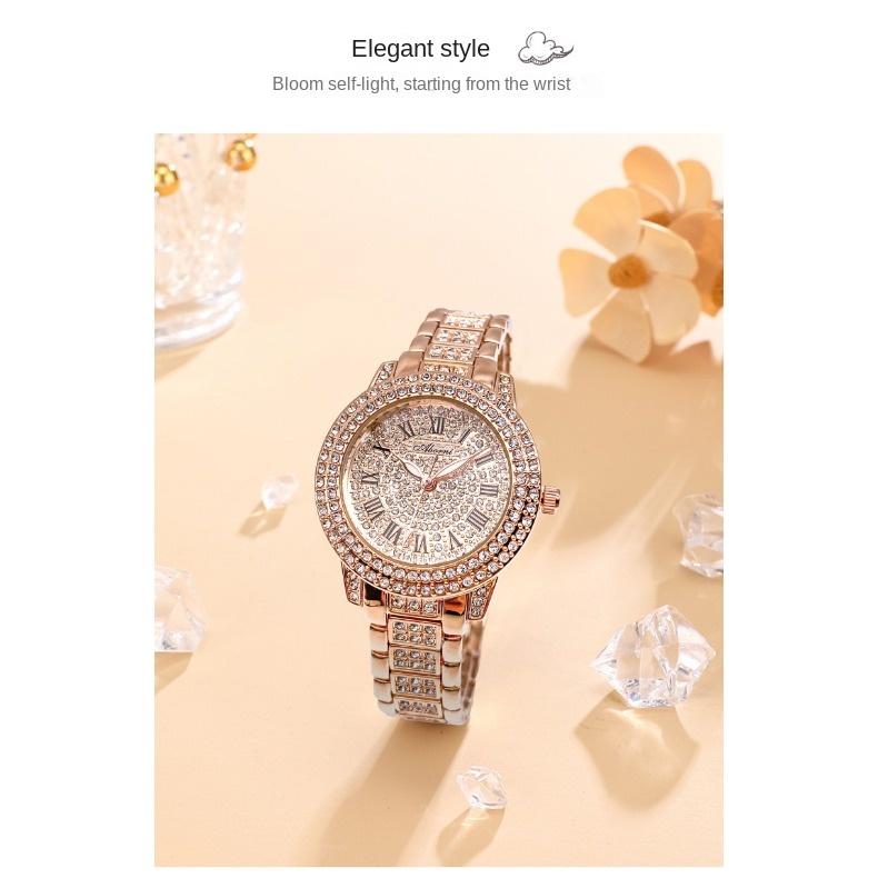 ABORNI Watch Женские роскошные часы со звездами и бриллиантами на стальном ремешке Водонепроницаемые темпераментные женские часы