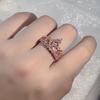 Ring Accessories Electroplated Rose Gold Korean Version Crown Diamond Ring for Women