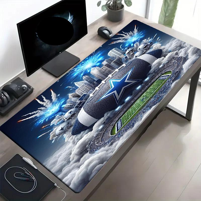 Dallas Cowboys Print Mouse Pad, Anti‑Slip Desktop keyboard Mat, for PC Laptop Gaming Working Daily Use, Cool Festival Surprise Gift