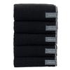 Towel Institute Thick Hard Use Long Face Towel Black Set of 5 Cotton Absorbent Durable Tough Use Easy To Wrap On Head Sports Gym Sauna Outdoor Colors