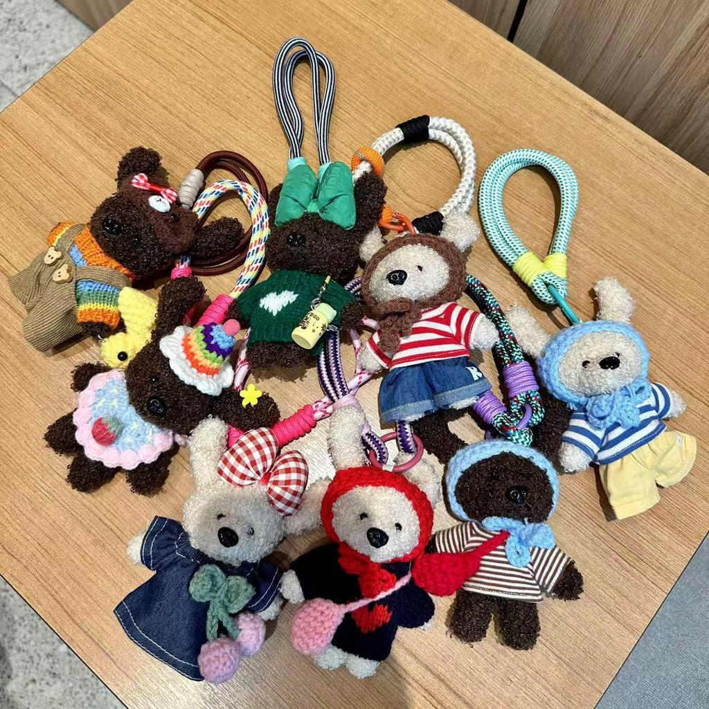 Корейский милый плюшевый мишка-подвеска - кукла-игрушка ручной работы для сумок и телефонов