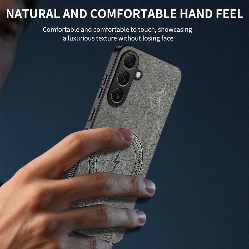For Samsung Galaxy S25+ Magnetic Case WANLONFENG SD1 Series Nappa Texture PC TPU Phone Cover