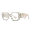 SO&EI Fashion Colorful Square Women Glasses Frame Clear Anti-Blu-Ray Spring Hinge Wide Legs Eyewear Men Optical Polygon Frame