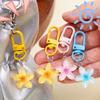 1/5Pcs Hanging Jewelry Colorful Flower Keychain Sweet Earphone Case Pendant New Car Key Ring  Girls