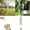 Series Garden Decor Garden Decoration Solid Wood Hanging Decorations Wind Chime Aluminum Tubes