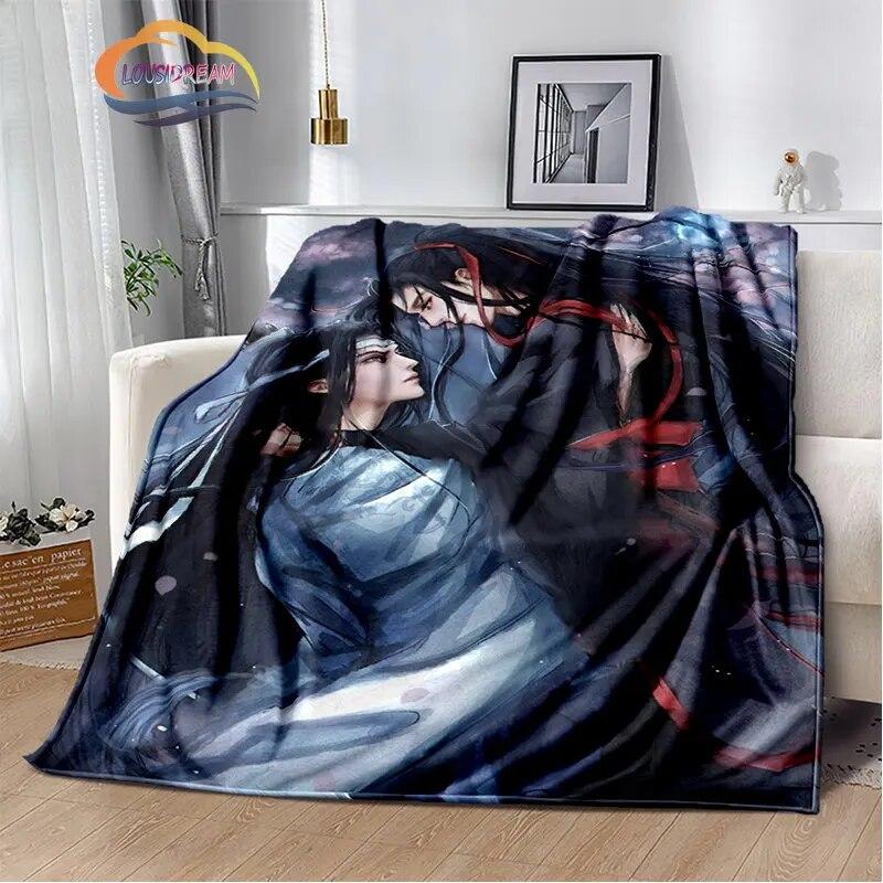 Anime Grandmaster of Demonic Cultivation Flannel Soft Throw Blanket Mo Dao Zu Shi Lightweight Warm Sofa Bed Travel Quilt
