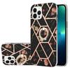 Кольцо-скоба Golden Border Grid Marble Flower IMD Ультратонкий чехол для телефона iPhone 12 12ProMax 11ProMax XSMax XR XS iPhone 7 8 SE iPhone 13 14 15