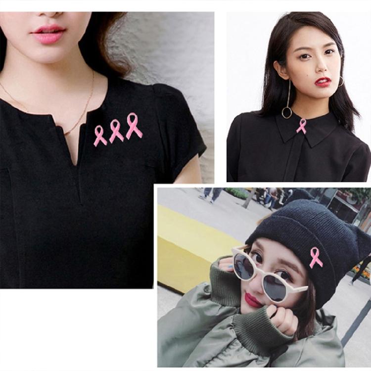 Breast Cancers Awareness Pins Small Ribbon Lapel Pins Metal Brooch Hope Ribbon Pins Gift for Girls Women Men Clothes