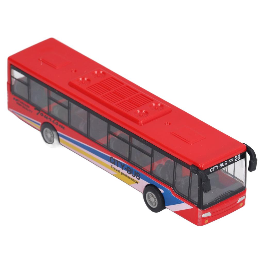 Bus Model Toy Alloy Red Lifelike Vivid Small Portable Bus Model Bus Car Ornament Gift for Above 3