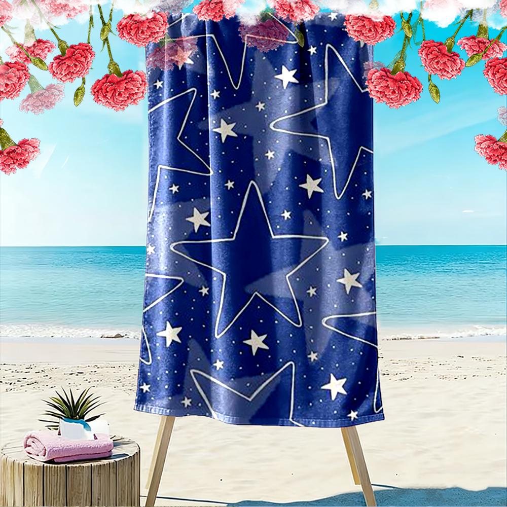 Blue Starry Pattern Beach Towel Beach towel quick-drying for travel outdoor sports jogging beach and swimming
