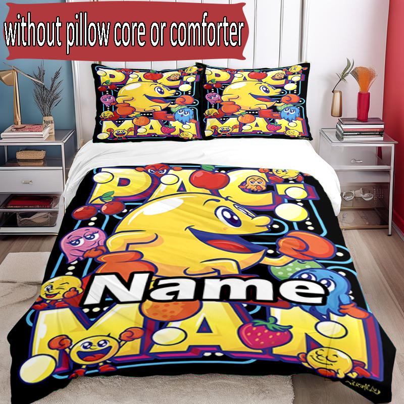 3pcs Duvet Cover Set (1*Duvet Cover + 2*Pillowcase, Without Core), Custom Name PAC Pattern Bedding Set, Home Bedroom Decor Gift