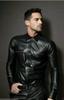 100%Real Handmade Men Black Shirt Party Lambskin Formal Stylish Casual Leather