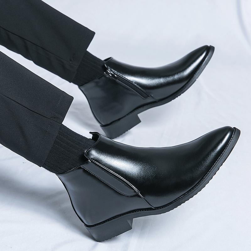 Классические мужские туфли в стиле ретро, мужские ботинки, осенние элегантные модные дизайнерские мужские туфли, удобные мягкие черные ботинки челси