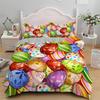 Мягкий пододеяльник с принтом пасхальных яиц и мультяшным кроликом для малышей, комплект постельного белья Twin King Queen Size, микрофибровый пододеяльник