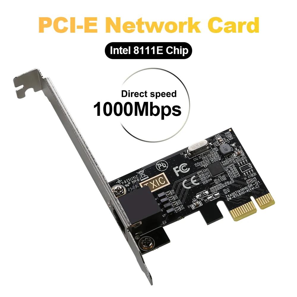 Сетевой адаптер 1000 Мбит/с PCIE - RJ45 Сетевая карта 1000 Мбит/с RJ45 PCI Express конвертер LAN Etherent Gigabit адаптер для настольного ПК