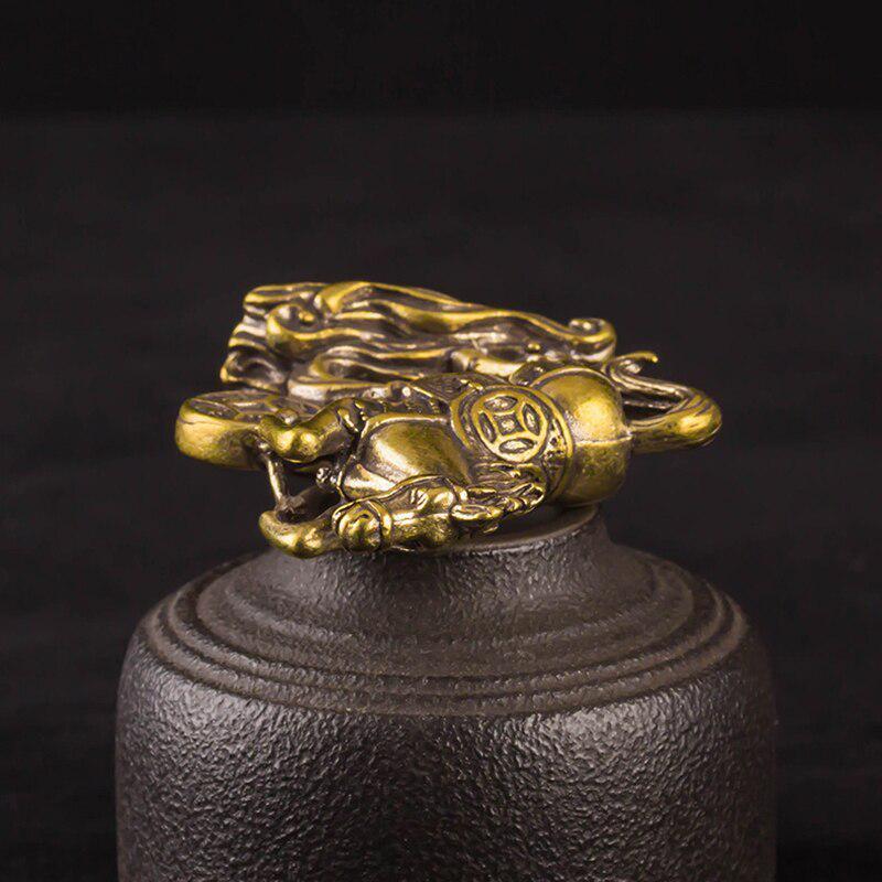 Brass Horse Step On Coins Lucky Statue Feng Shui Desk Ornament Zodiac Animal Figurines Miniatures Pure Copper Crafts Collections