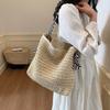 Большая вместительная соломенная сумка для женщин, сумка на плечо для отдыха на море, сумка-тоут для поездок на работу