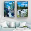 Landscape Oil Painting Forest Waterfall River Beautiful Nature Scenery Canvas Painting Office Corridor Home Decoration Mural No Frame
